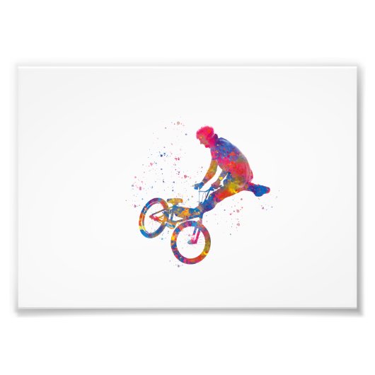 Impression Photo course de vélos bmx aquarelle (Devant)