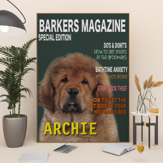Impression Photo Couverture du magazine de parodie Mastiff Tibétain