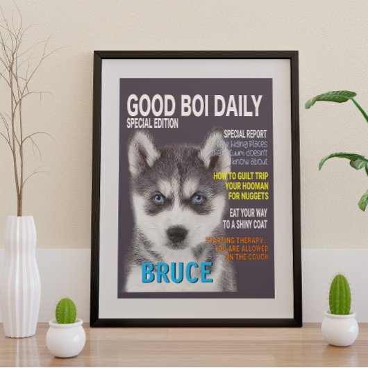 Impression Photo Couverture du magazine de parodie Sibérien Husky