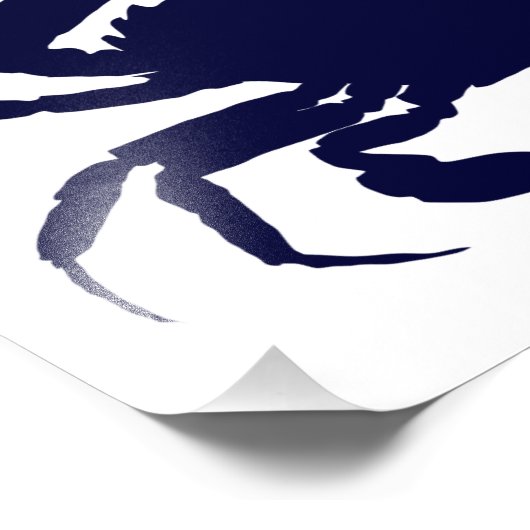 Impression Photo Crabe blanc et bleu foncé (Coin)