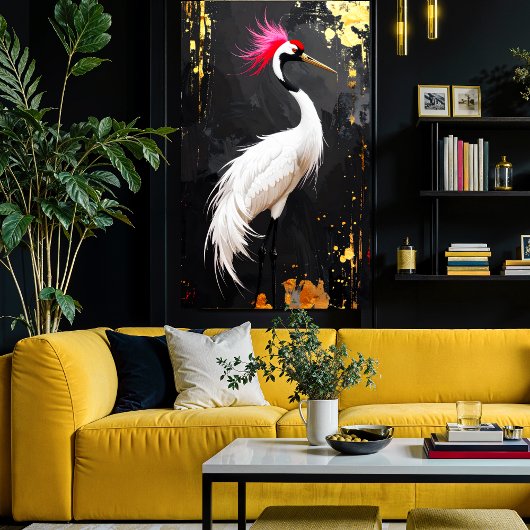Impression Photo Crane Art  - Contemporary Asian‑Inspired Design