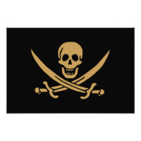 Crâne et Cutlass d'or aztèque Pirate Calico Jack