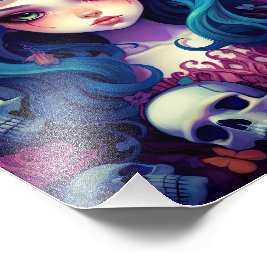 Impression Photo Crâne fée gothique (Coin)