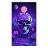 Impression Photo Crâne gothique céleste avec rêve floral enchanté (Devant)