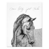 Impression Photo Crayon graphique de l'art du cheval dessin noir et (Devant)