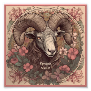 Impression Photo Créez votre propre Aries zodiaque Art nouveau