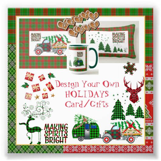 Impression Photo Créez votre propre BUFFALO PLAID VACANCES Cartes/C (Devant)