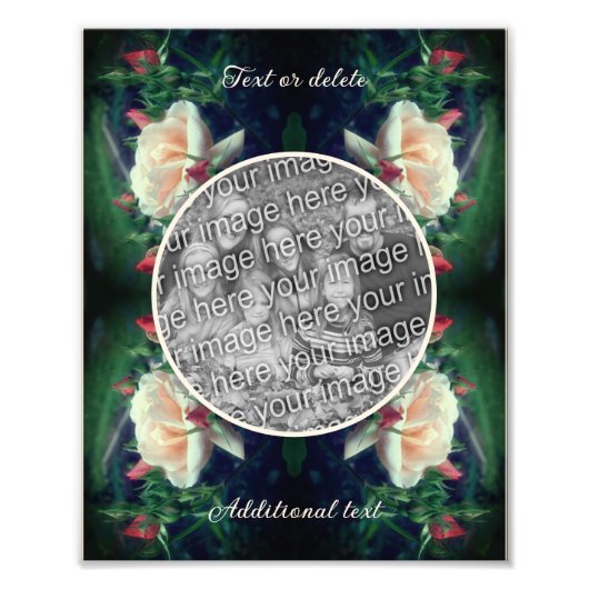 Impression Photo Créez Votre Propre Rose Peach Et Bourgeons 8x10 (Devant)