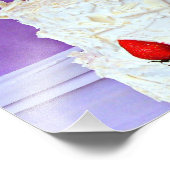 Impression Photo Crème blanche et gâteau mariage rose (Coin)