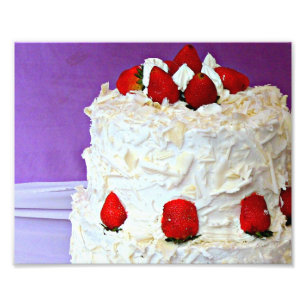 Impression Photo Crème blanche et gâteau mariage rose