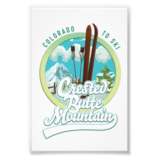 Impression Photo Crested Butte Mountain Colorado logo Ski (Devant)