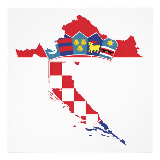 Impression Photo Croatia Hrvatska Kroatien Hrv Zagreb Split Flag (Devant)