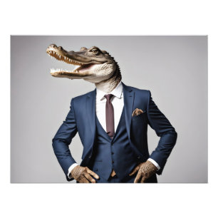 Impression Photo Crocodile en combinaison