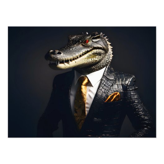 Impression Photo Crocodile en combinaison (Devant)