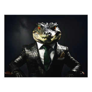 Impression Photo Crocodile en combinaison