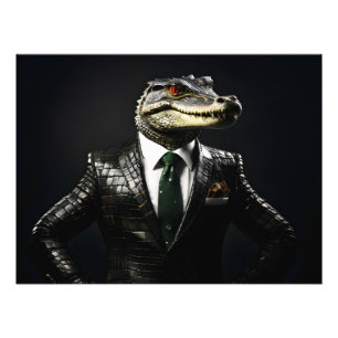 Impression Photo Crocodile en combinaison