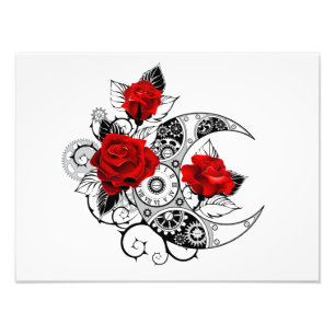 Impression Photo Croissant Mécanique avec Roses Rouges
