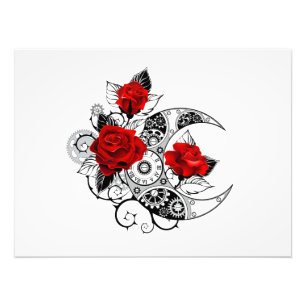 Impression Photo Croissant mécanique avec roses rouges