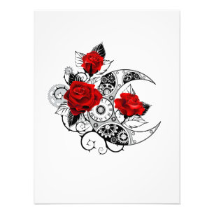 Impression Photo Croissant mécanique avec roses rouges