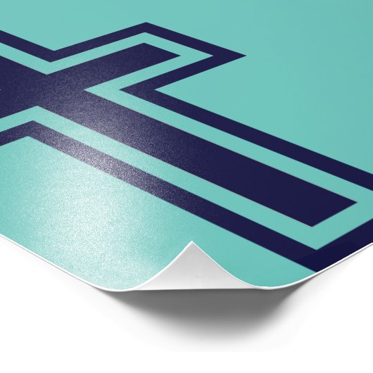 Impression Photo Croix chrétienne bleue différentes variantes (Coin)