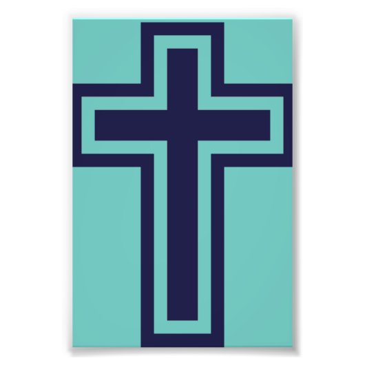 Impression Photo Croix chrétienne bleue différentes variantes (Devant)