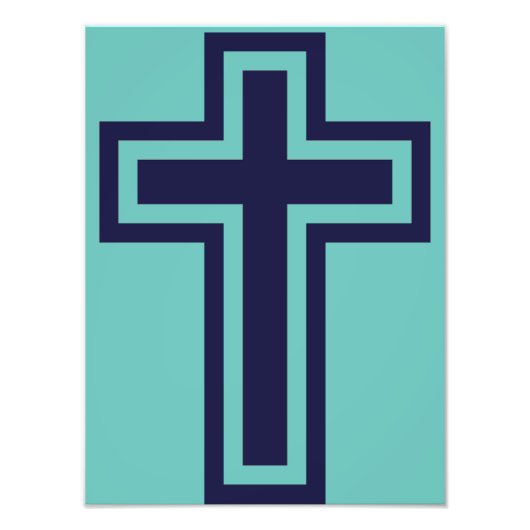 Impression Photo Croix chrétienne bleue différentes variantes (Devant)