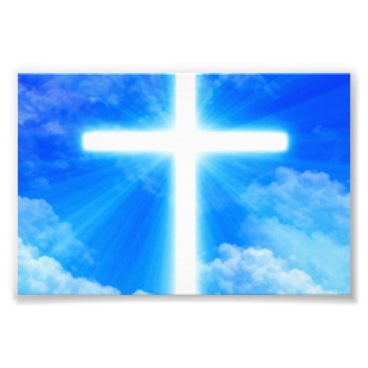 Impression Photo Cross of Light Jesus Christ Customizable Christian (Devant)