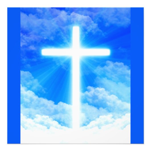 Impression Photo Cross of Light Jesus Christ Customizable Christian (Devant)