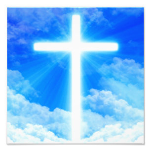 Impression Photo Cross of Light Jesus Christ Customizable Christian
