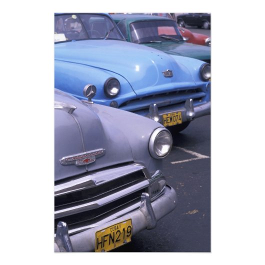 Impression Photo Cuba, La Havane. autos classiques des années 1950 (Devant)