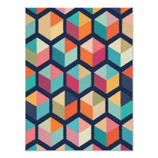 Impression Photo Cubes éblouissants : un kaléidoscope de couleur et (Devant)