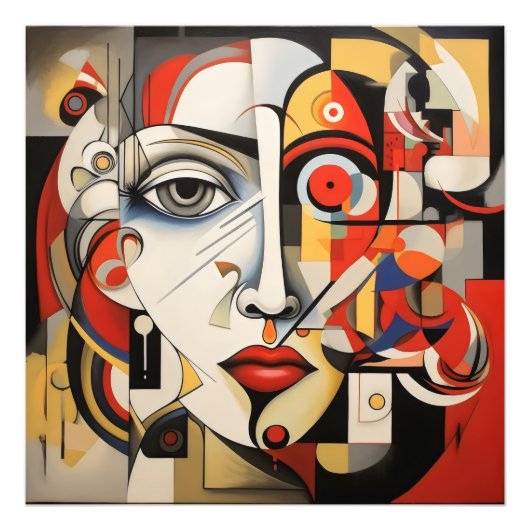 Impression Photo Cubisme Femme Art Abstrait (Devant)