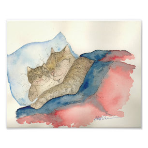 Impression Photo Cuddin Mère et chaton bébé Art Imprimer
