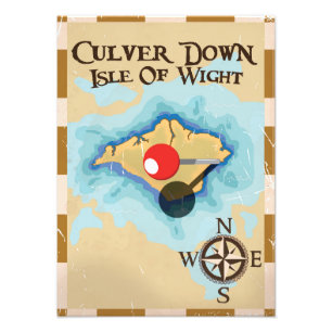 Impression Photo Culver Down île de Wight Angleterre affiche de voy