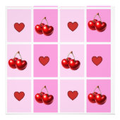 Impression Photo Custom Cherry Heart Checkerboard Pattern (Devant)