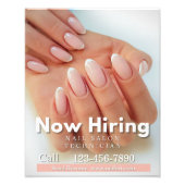 Impression Photo Customize Now Hiring Nail Salon Technician Pink (Devant)