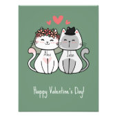Impression Photo Cute Cat Couple Heureuse Sainte-Valentin Pastel Gr (Devant)