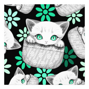 Impression Photo Cute de chat et pointe joueuse à partir d'une poch