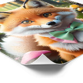 Impression Photo Cute Fox avec arc vert et rose (Coin)