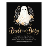 Impression Photo Cute Ghost Fall Books for Baby Shower Sign (Devant)