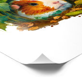 Impression Photo Cute Guinée Cochon se cachant dans les buissons (Coin)