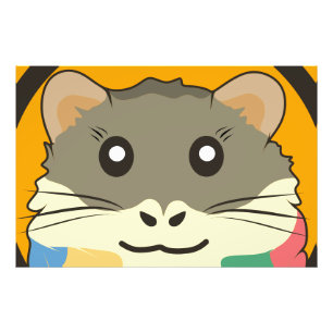 Impression Photo Cute hamster face avec fourrure colorée : Amoureux