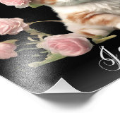 Impression Photo Cute personnalisée Chat chaton blanc chaton en noi (Coin)