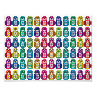 Impression Photo Cute Rainbow Matryoshka Owl