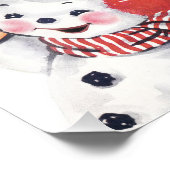 Impression Photo Cute Retro Snowman et Red Bird Wall Art (Coin)