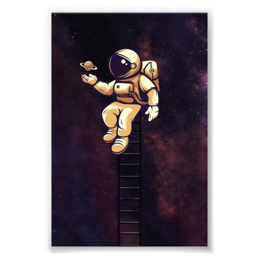Impression Photo Cute Spaceman Astronaut Art Galaxy Espace extra-at (Devant)