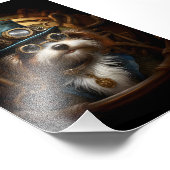 Impression Photo Cute Steampunk Chien En Casquette & Goggles Faux I (Coin)
