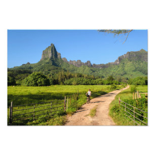 Impression Photo Cyclisme touristique sur la Moorea tropicale