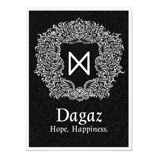 Impression Photo Dagaz /Happiness/ Version noire (Devant)