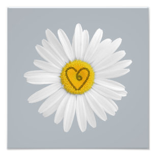 Impression Photo Daisy Flower Love Art Personnaliser Arrière - plan